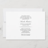 Faire-part Moderne Gras foncé Texte transparent Chic Grad Pho (Dos)