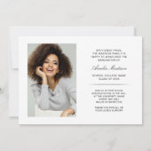 Faire-part Moderne Gras foncé Texte transparent Grad 2 Photo (Dos)