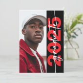 Faire-part moderne Gras Red Typography Grad (Debout devant)