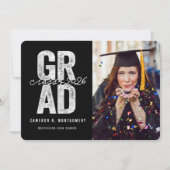 Faire-part Moderne Gras Silver GRAD Design de la photo Gradua (Devant)