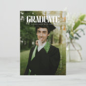 Faire-part Moderne Gras Typographie Graduation (Debout devant)