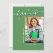 Faire-part Moderne | Green 1 Photo Elegant Script (Devant)