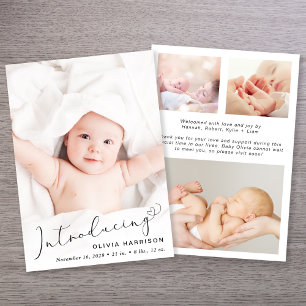 Faire-part Moderne Introduction photo Collage de naissance