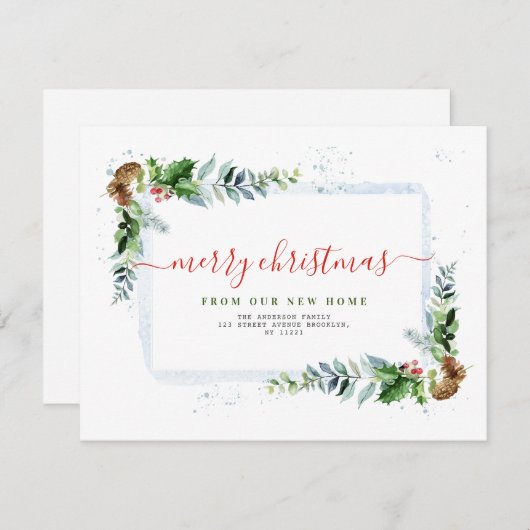 Faire-part moderne Joyeux Noël en mouvement (Devant / Derrière)