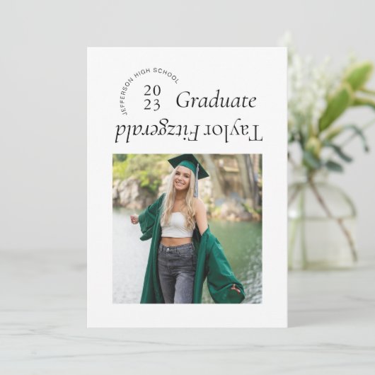 Faire-part moderne minimal à la mode photo Grad (Debout devant)