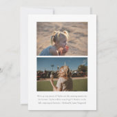 Faire-part moderne minimal à la mode photo Grad (Dos)