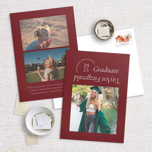 Faire-part moderne minimal à la mode photo Grad