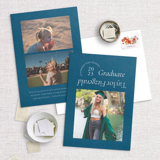 Faire-part moderne minimal à la mode photo Grad