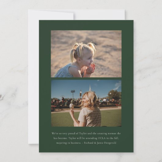 Faire-part moderne minimal à la mode photo Grad (Dos)