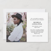 Faire-part Moderne minimaliste 4 Photo Graduation (Dos)
