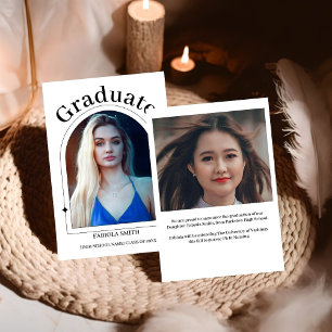 Faire-part Moderne minimaliste Décontracté Diplôme photo