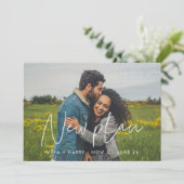 Faire-part Moderne minimaliste Mariage Nouveau plan photo (Debout devant)