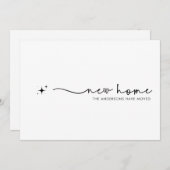 Faire-part Moderne minimaliste Nouvelle maison manuscrite Scr (Devant / Derrière)