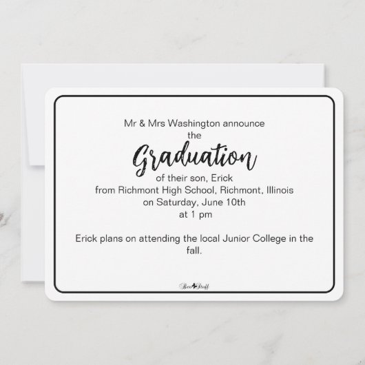 Faire-part moderne minimaliste simple / (Dos)