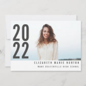 Faire-part Moderne minimum 3 graduation photo simple noir (Dos)