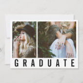 Faire-part Moderne minimum 3 photo graduation simple annonce (Devant)