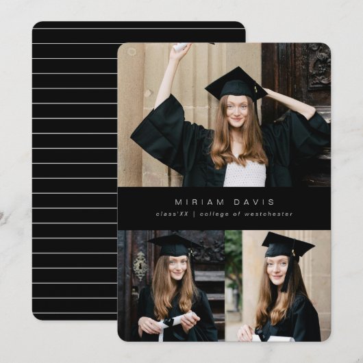 Faire-part Moderne multi photo minimaliste (Devant / Derrière)