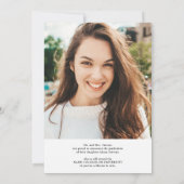 Faire-part Moderne noir blanc 6 photo grille collage graduati (Dos)