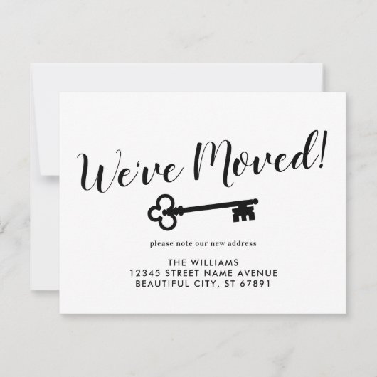 Faire-part Moderne Nous Avons Déplacé Clé Nouveau Accueil Adr (Devant)