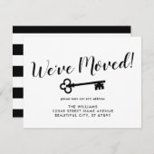 Faire-part Moderne Nous Avons Déplacé Clé Nouveau Accueil Adr (Devant / Derrière)