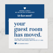 Faire-part Moderne Nous avons déplacé la chambre d'hôtes Movi (Devant / Derrière)