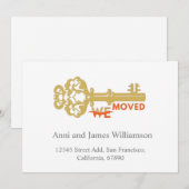 Faire-part Moderne Nous Avons Déplacé La Clé Déménagement (Devant / Derrière)