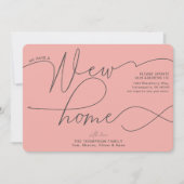 Faire-part Moderne Nouvelle maison Calligraphie Saumon rose M (Devant)
