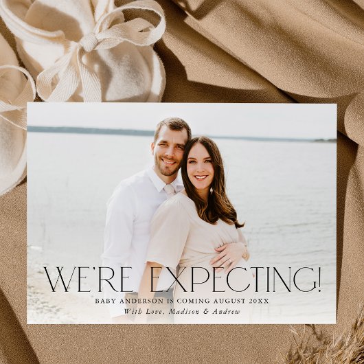 Faire-part Moderne, on s'attend à une grossesse photo