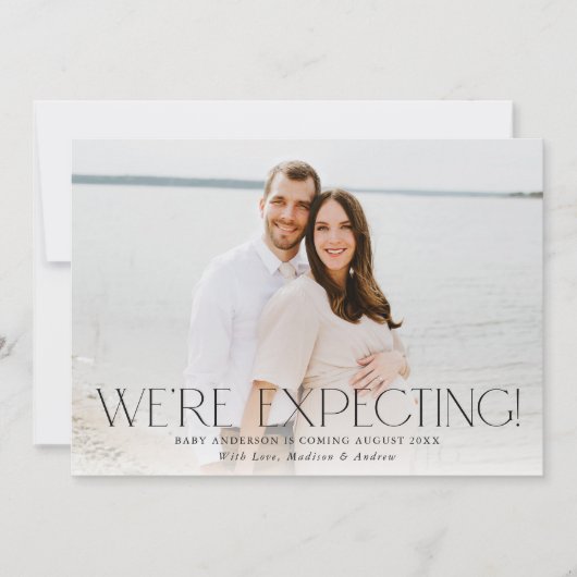 Faire-part Moderne, on s'attend à une grossesse photo (Devant)