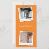 Faire-part Moderne Orange Diagonal Stripes Photo Graduation (Dos)