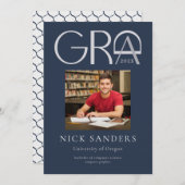 Faire-part Moderne Photo Graduation College Marine (Devant / Derrière)