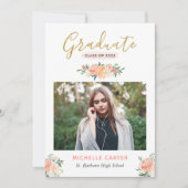 Faire-part Moderne propre corail pêche floral photo remise de (Devant)