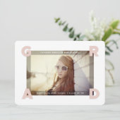 Faire-part Moderne Quatre coins GRAD Simple Photo Graduation (Debout devant)