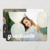 Faire-part Moderne RETRO Lycée 2 Diplôme photo (Devant / Derrière)