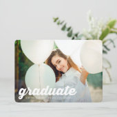 Faire-part Moderne RETRO Lycée 2 Diplôme photo (Debout devant)