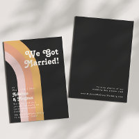 Faire-part moderne Retro Rainbow Dark Elopement