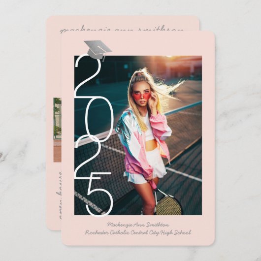 Faire-part Moderne rose Grey 2023 - Open House (Devant / Derrière)