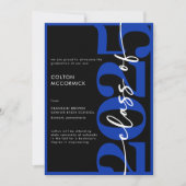 Faire-part moderne Royal Blue Typography Grad (Devant)