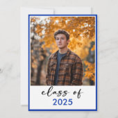 Faire-part moderne Royal Blue Typography Grad (Dos)