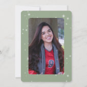 Faire-part Moderne Sage Vert & Blanc Éperche Graduation (Dos)