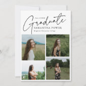 Faire-part Moderne Script Diplômé 9 Photos Graduation (Devant)