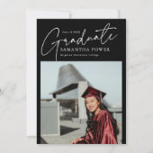 Faire-part Moderne Script Graduate Photo Graduate Géométrique (Devant)