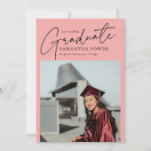 Faire-part Moderne Script Graduate Photo Graduate Géométrique (Devant)
