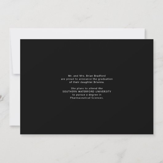 Faire-part Moderne Script Gradué noir (Dos)