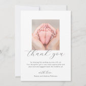 Faire-part Moderne Simple Chic Accueil Bébé Fille garçon Phot (Dos)