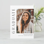 Faire-part Moderne Simple College High School Photo Graduatio (Debout devant)