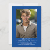 Faire-part Moderne Simple Deep Blue Photo Graduation (Devant)
