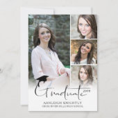 Faire-part Moderne simple écrit à la main Graduate 5 photo (Devant)