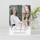 Faire-part Moderne simple écrit à la main Graduate 5 photo (Debout devant)