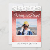 Faire-part Moderne Simple Mini Métallique Rouge Noël Anno (Devant)